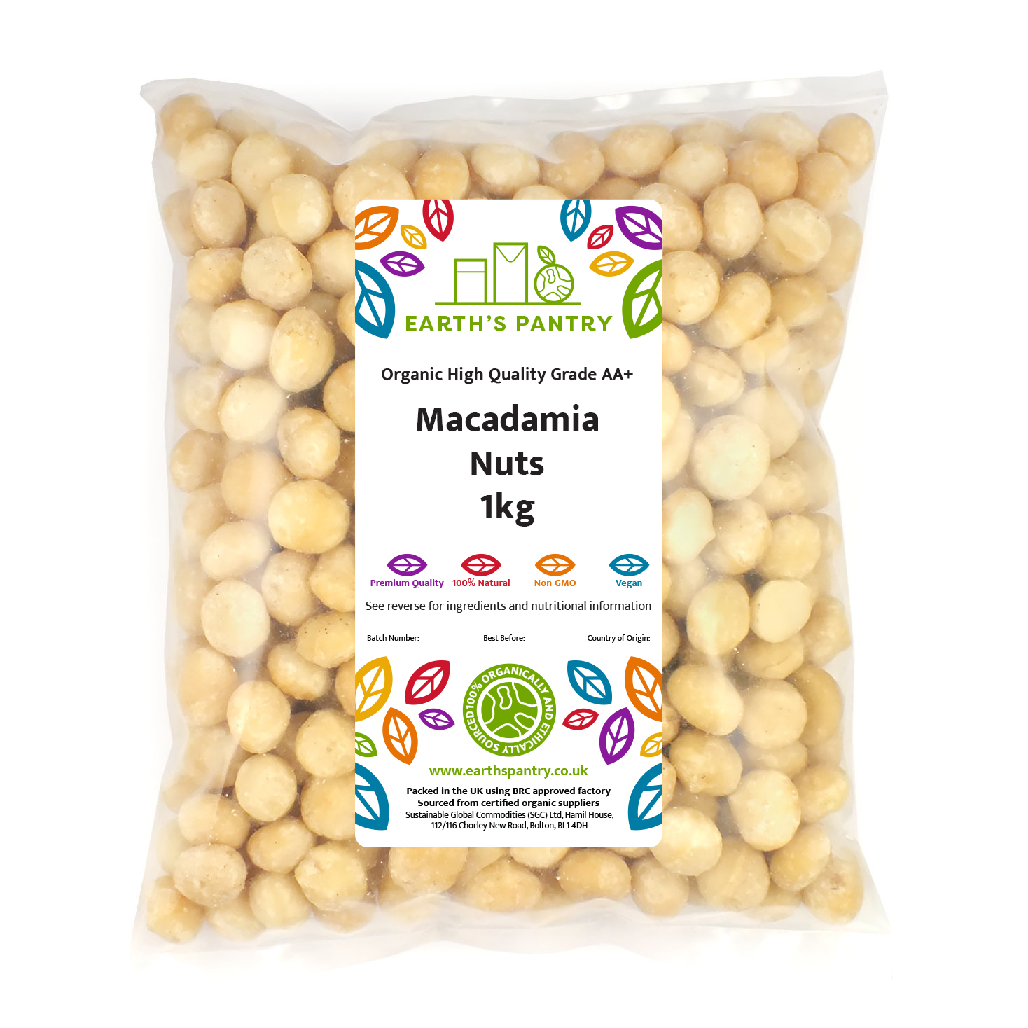 Premium Quality Natural Macadamia Nuts Earths Pantry